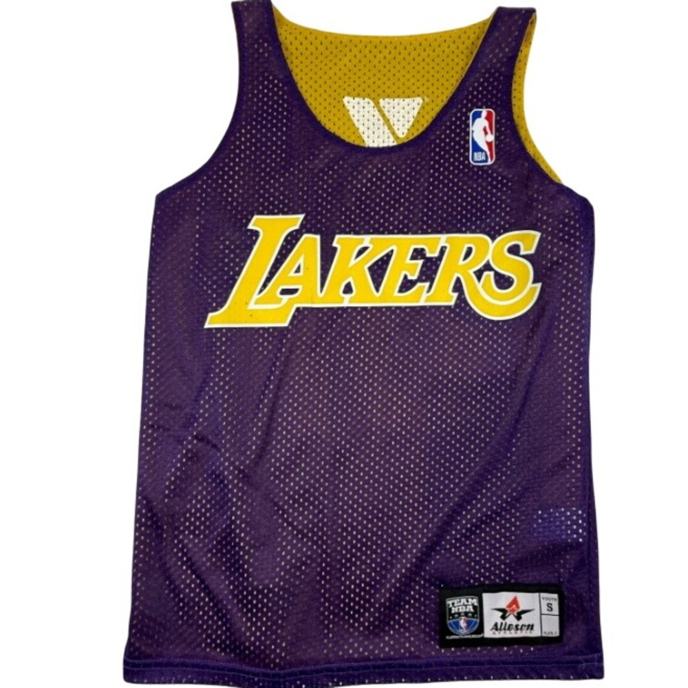 Alleson Athletic NBA Lakers Reversible Jersey Youth Small Purple Gold Mesh 10